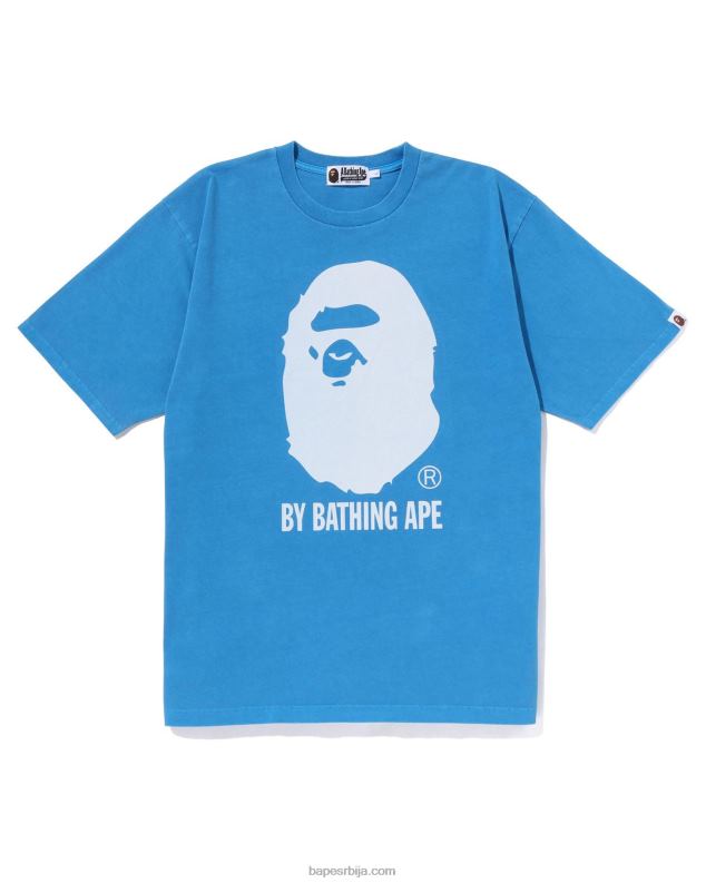 небеско плаветнило мушкарци A Bathing Ape префарбан опуштеном мајицом J4280251