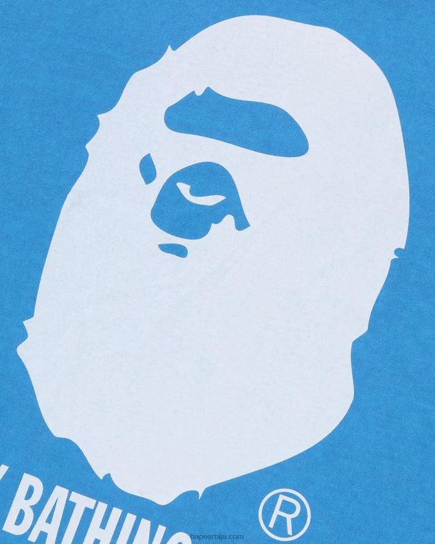 небеско плаветнило мушкарци A Bathing Ape префарбан опуштеном мајицом J4280251