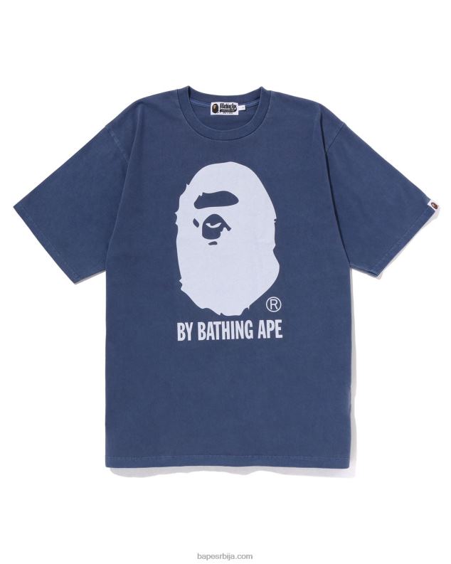 Морнарско плаво мушкарци A Bathing Ape префарбан опуштеном мајицом J4280252