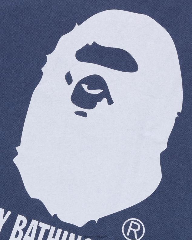 Морнарско плаво мушкарци A Bathing Ape префарбан опуштеном мајицом J4280252