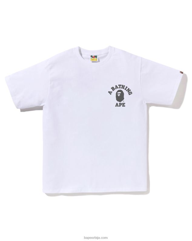 бео мушкарци A Bathing Ape Спеед Рацер Цоллеге атс Тее J4280258