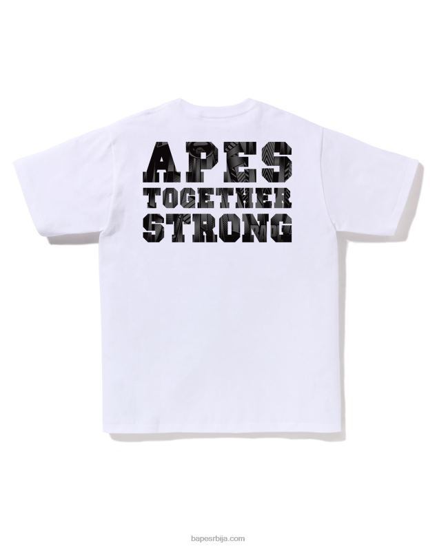 бео мушкарци A Bathing Ape Спеед Рацер Цоллеге атс Тее J4280258