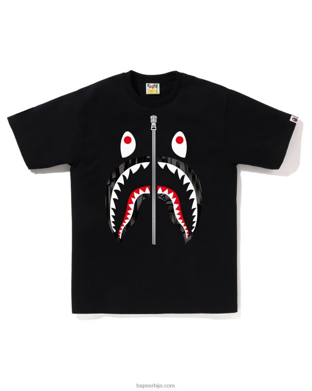 црн мушкарци A Bathing Ape Спеед Рацер ајкула мајица J4280275