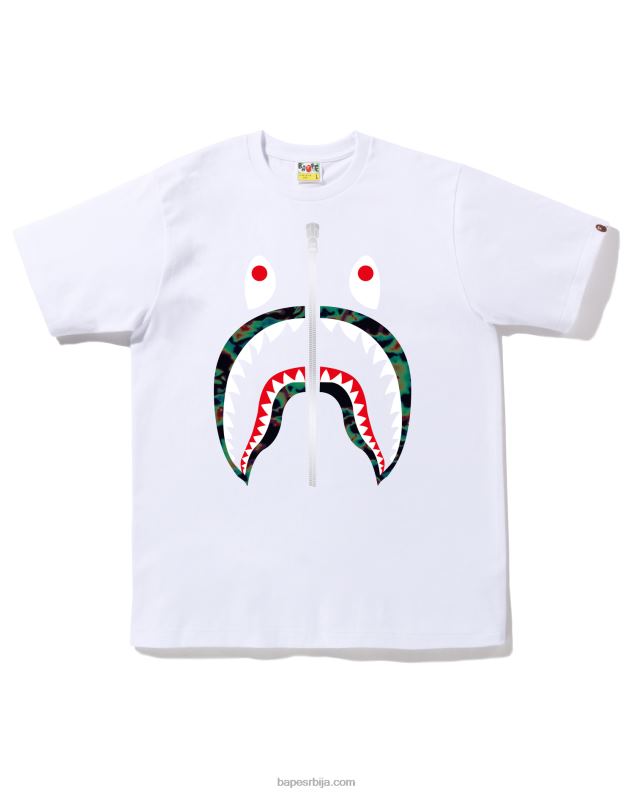 бео мушкарци A Bathing Ape термографска ајкула мајица J4280346
