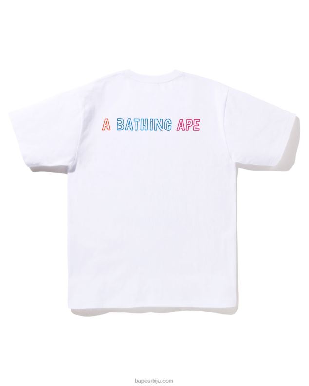 бео мушкарци A Bathing Ape Ноћ вештица неонска мексичка мајица са лобањом J4280379