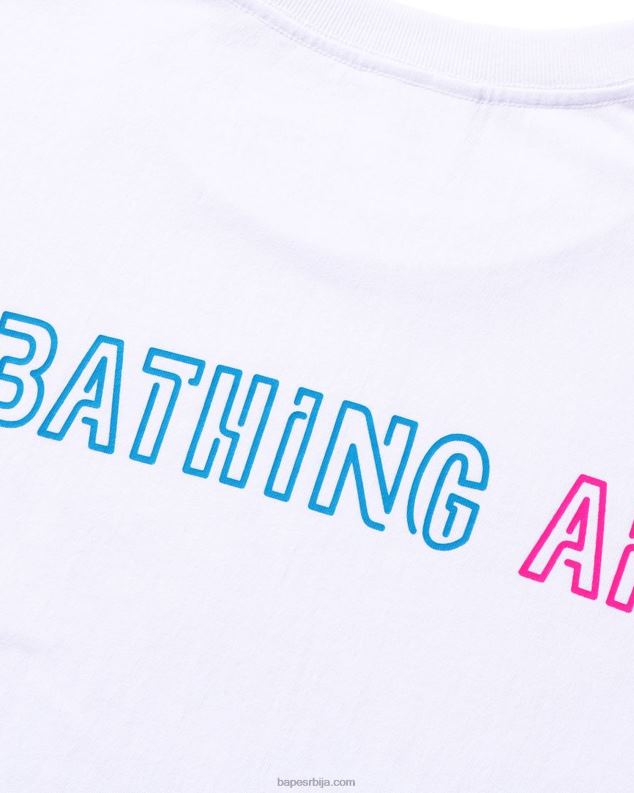 бео мушкарци A Bathing Ape Ноћ вештица неонска мексичка мајица са лобањом J4280379