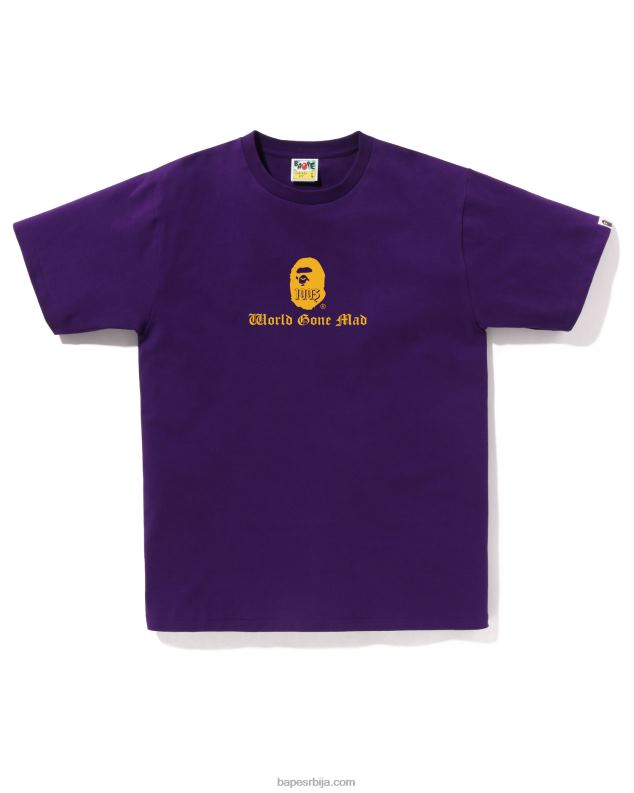 љубичаста мушкарци A Bathing Ape лого тее J428038