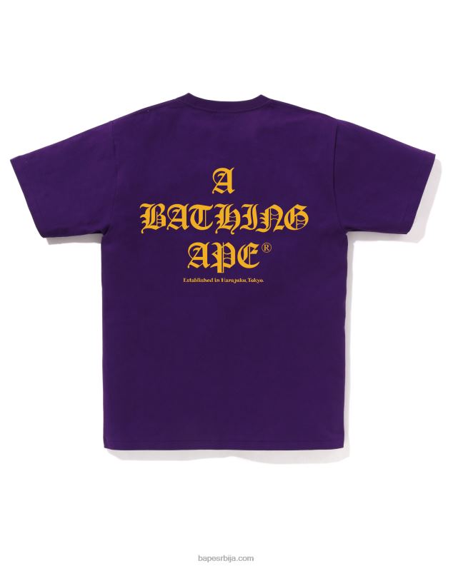 љубичаста мушкарци A Bathing Ape лого тее J428038