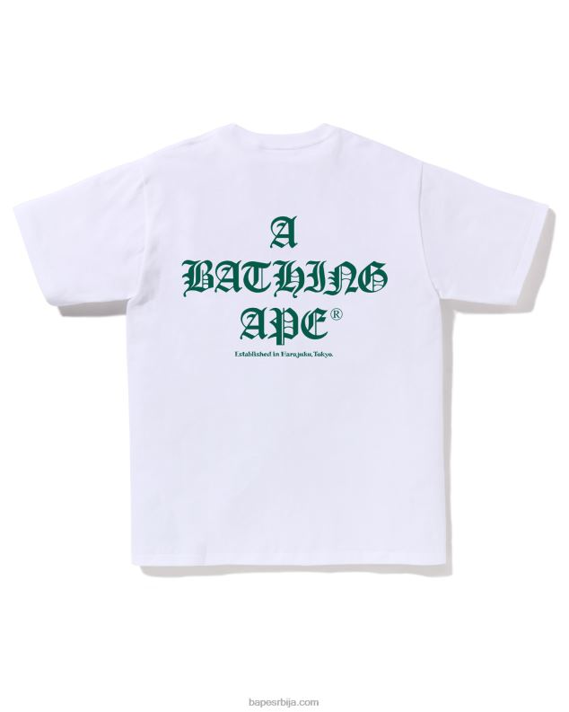 бео мушкарци A Bathing Ape лого тее J428039