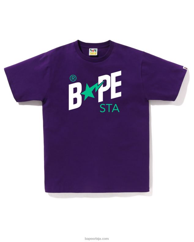 љубичаста мушкарци A Bathing Ape боје лого мајица J428042