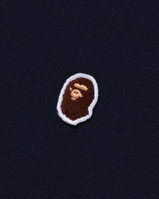 Морнарско плаво мушкарци A Bathing Ape глава један поен опуштено фит поло J428057
