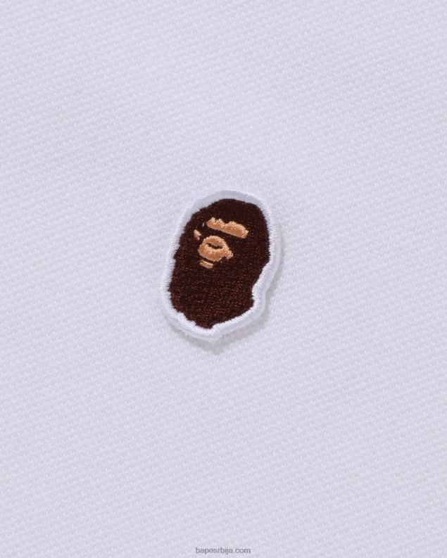 бео мушкарци A Bathing Ape глава један поен опуштено фит поло J428058
