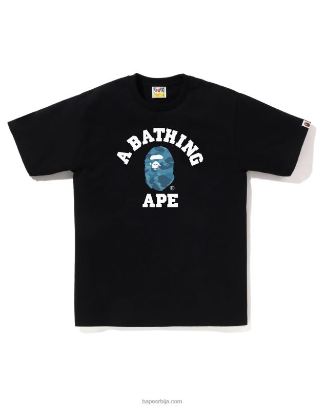 црн мушкарци A Bathing Ape Хонеицомб цамо колеџ мајица J428081