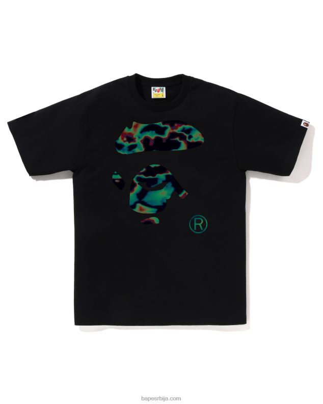 црн мушкарци A Bathing Ape термографска мајица за лице J428088
