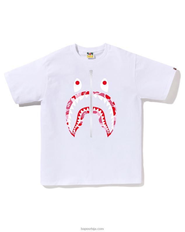бео мушкарци A Bathing Ape абц цамо ајкула мајица J428095