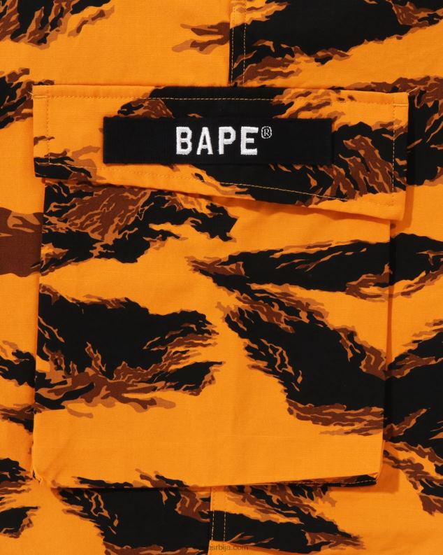 наранџаста мушкарци A Bathing Ape тигер цамо опуштене војне панталоне J4280336