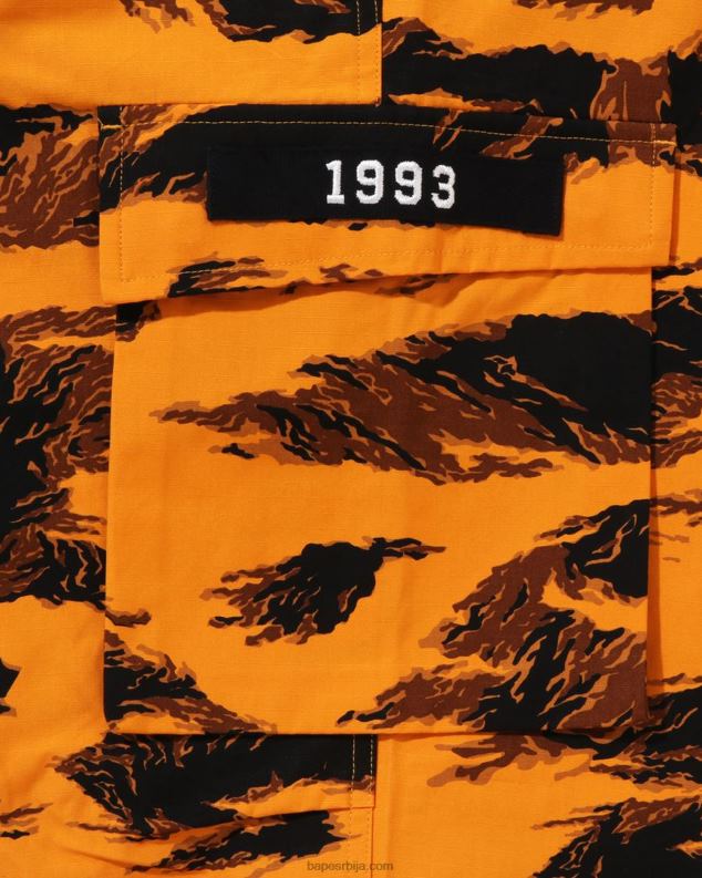 наранџаста мушкарци A Bathing Ape тигер цамо опуштене војне панталоне J4280336