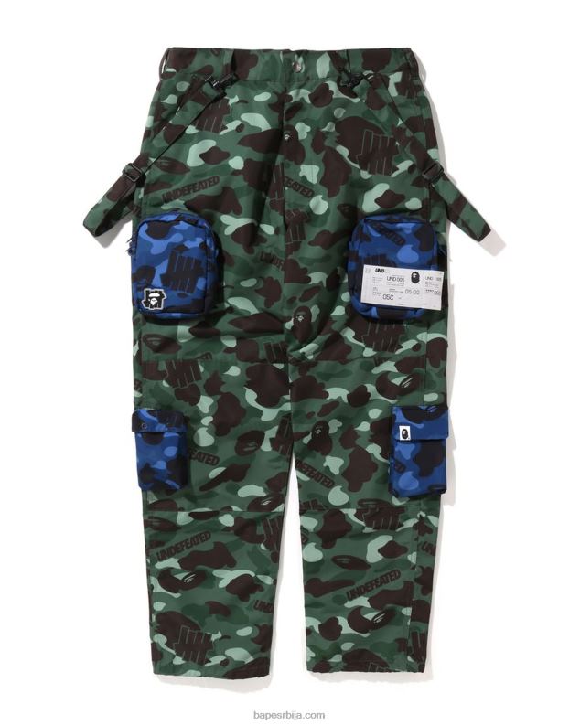 Војничко зелена мушкарци A Bathing Ape к ундфтд маскирне панталоне са више џепова у боји J4280348