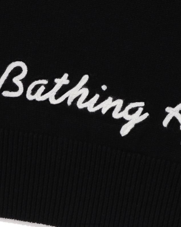 црн мушкарци A Bathing Ape глава једна тачка плетени прслук J4280223