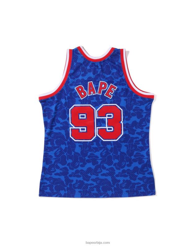 Плави мушкарци A Bathing Ape к м&н брооклин нетс мајица без рукава J4280363