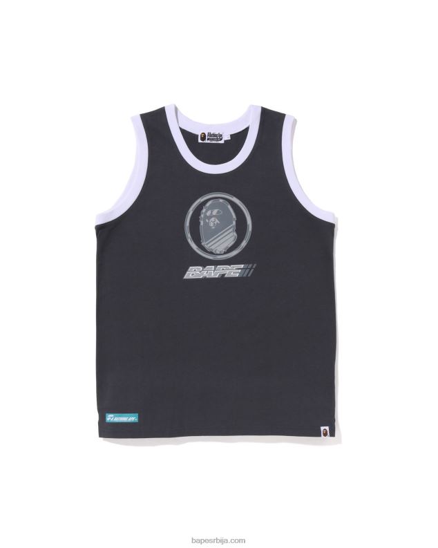 тамно сива мушкарци A Bathing Ape графичка мајица без рукава J42809