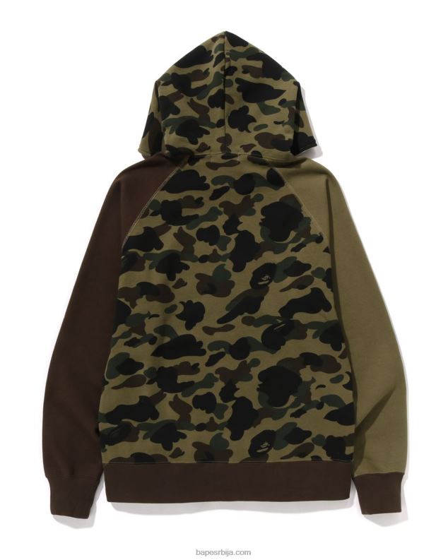 Војничко зелена мушкарци A Bathing Ape 1ст цамо црази колеџ пуна дуксерица J4280254
