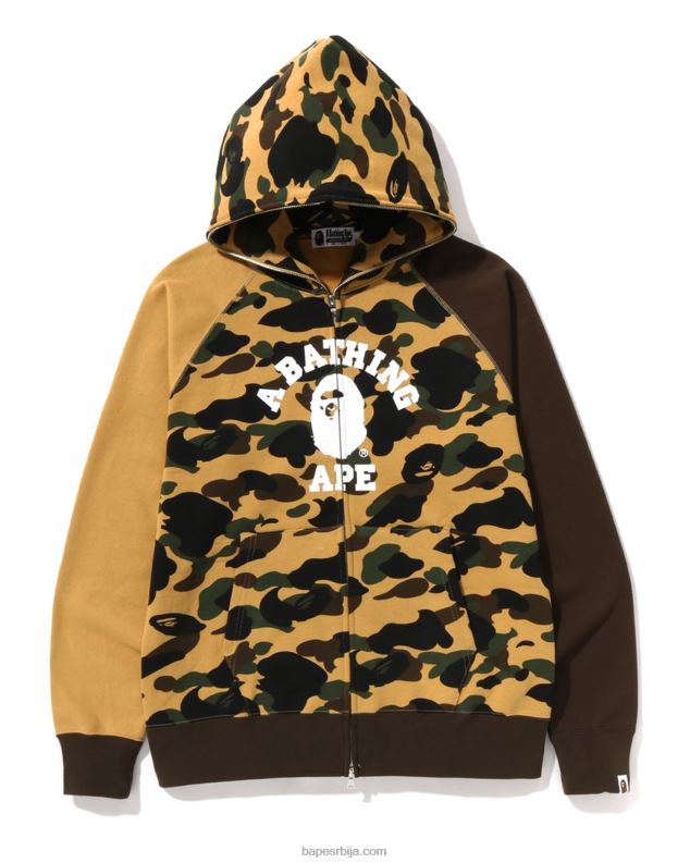 жута мушкарци A Bathing Ape 1ст цамо црази колеџ пуна дуксерица J4280255