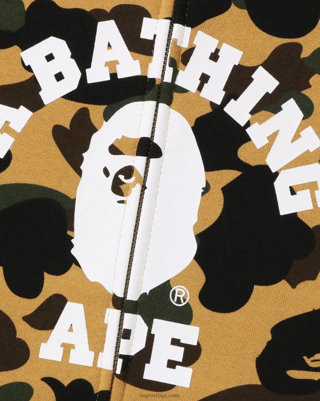 жута мушкарци A Bathing Ape 1ст цамо црази колеџ пуна дуксерица J4280255