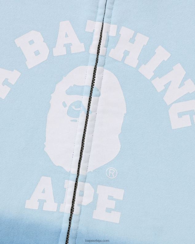 Плави мушкарци A Bathing Ape колеџ градација опуштена дуксерица са пуним патентним затварачем J4280183