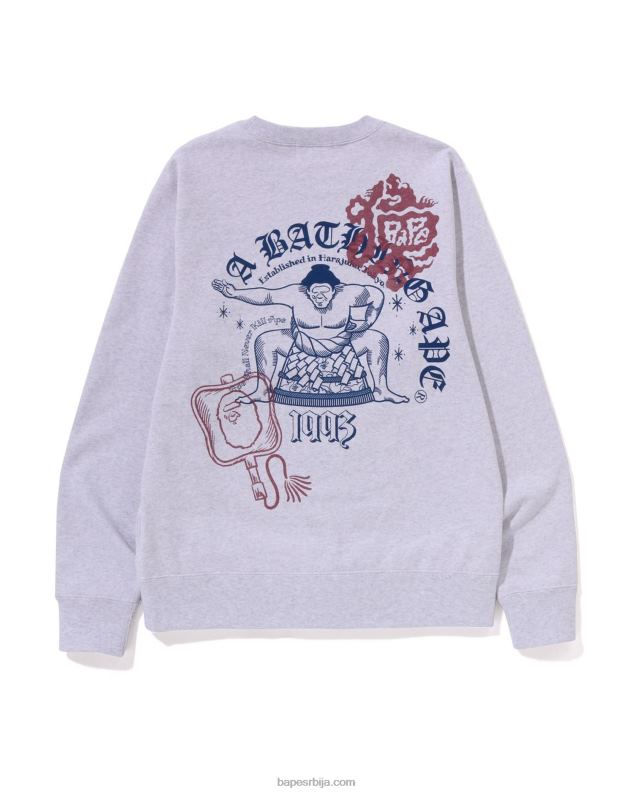 сива мушкарци A Bathing Ape јапанска култура сумо цревнецк J4280185