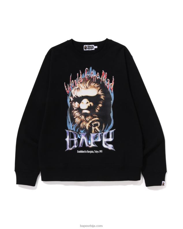 црн мушкарци A Bathing Ape хеад цревнецк J4280218
