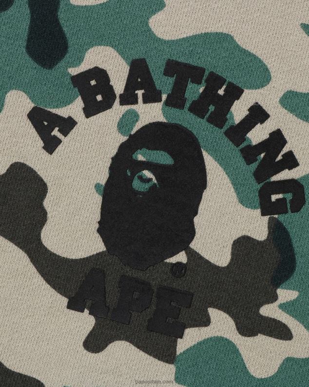 Војничко зелена мушкарци A Bathing Ape воодланд цамо лоосе дуксерица са пуним патентним затварачем J4280219