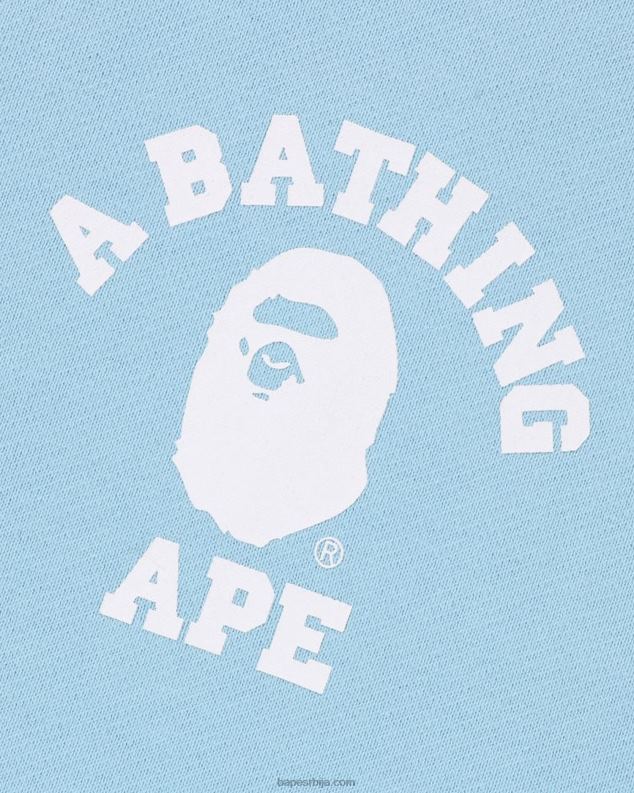 светло плава мушкарци A Bathing Ape колеџ опуштена дуксерица са пуним патентним затварачем J4280233