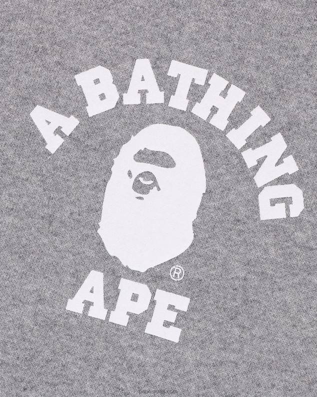 сива мушкарци A Bathing Ape колеџ опуштена дуксерица са пуним патентним затварачем J4280235