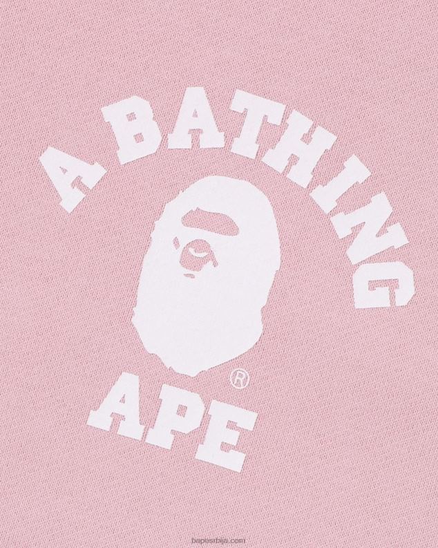 розе мушкарци A Bathing Ape колеџ опуштена дуксерица са пуним патентним затварачем J4280236