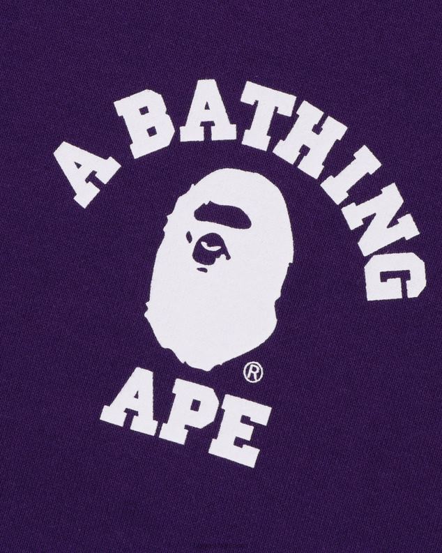 љубичаста мушкарци A Bathing Ape колеџ опуштена дуксерица са пуним патентним затварачем J4280237