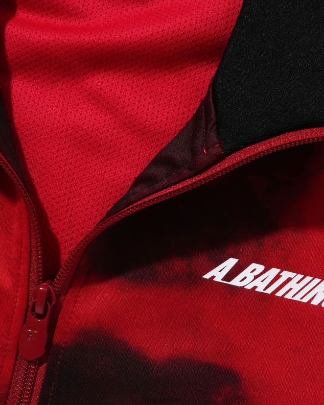 јарко црвена мушкарци A Bathing Ape тие дие јакна J4280249