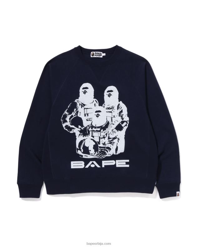 Морнарско плаво мушкарци A Bathing Ape опуштени изрез J4280261