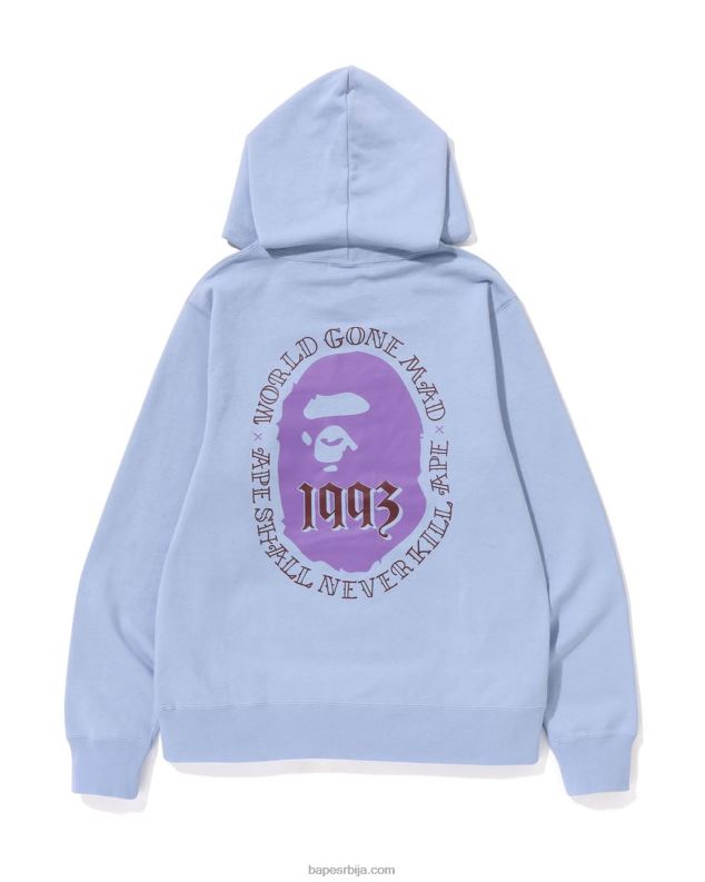 светло плава мушкарци A Bathing Ape пуловер с капуљачом J4280273