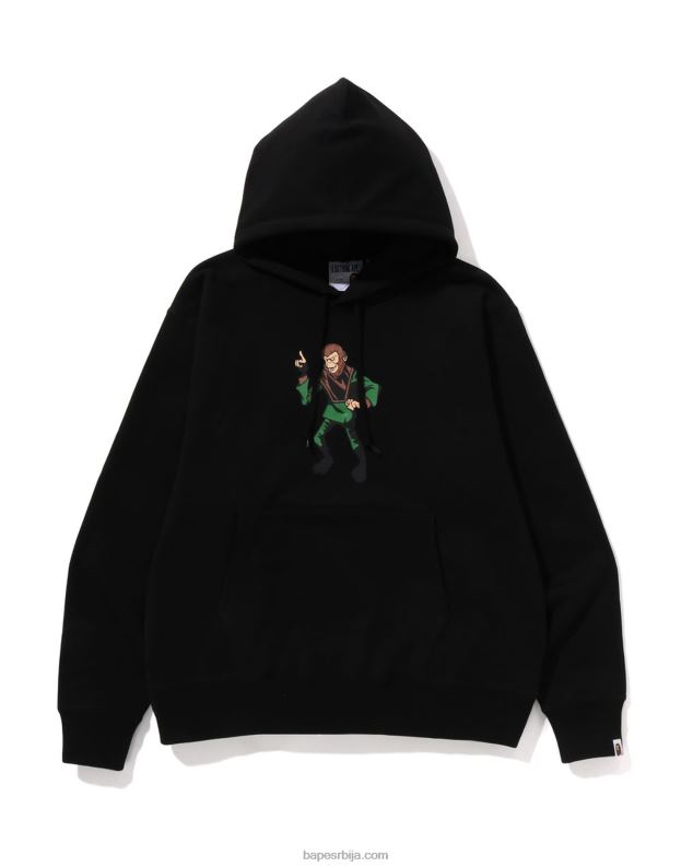 црн мушкарци A Bathing Ape пуловер с капуљачом опуштеног кроја J4280284