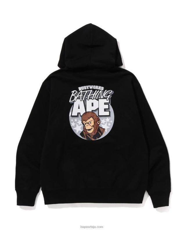црн мушкарци A Bathing Ape пуловер с капуљачом опуштеног кроја J4280284