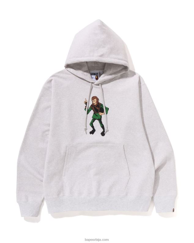 сива мушкарци A Bathing Ape пуловер с капуљачом опуштеног кроја J4280285