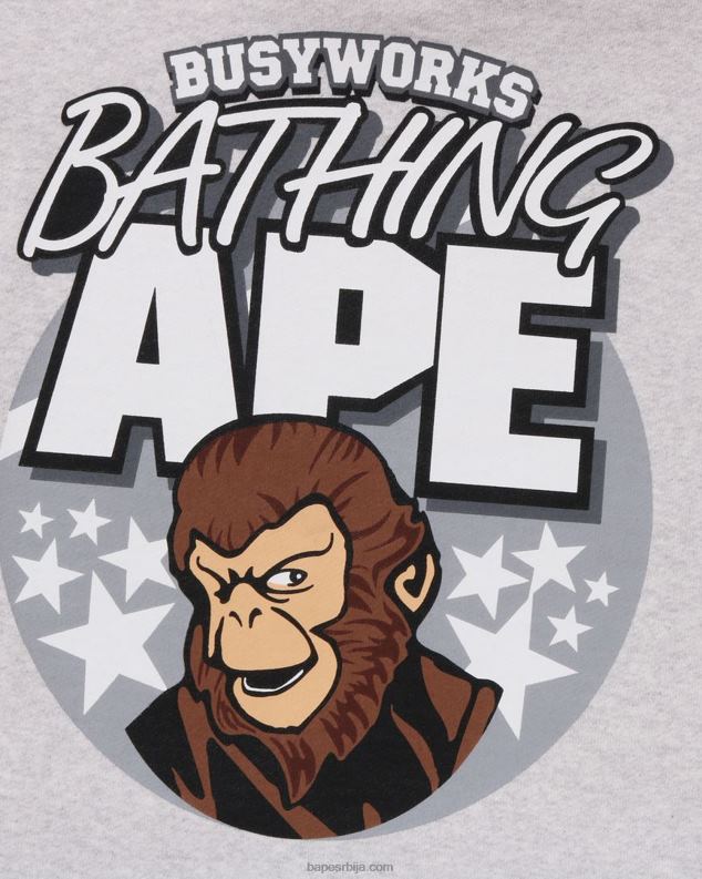 сива мушкарци A Bathing Ape пуловер с капуљачом опуштеног кроја J4280285
