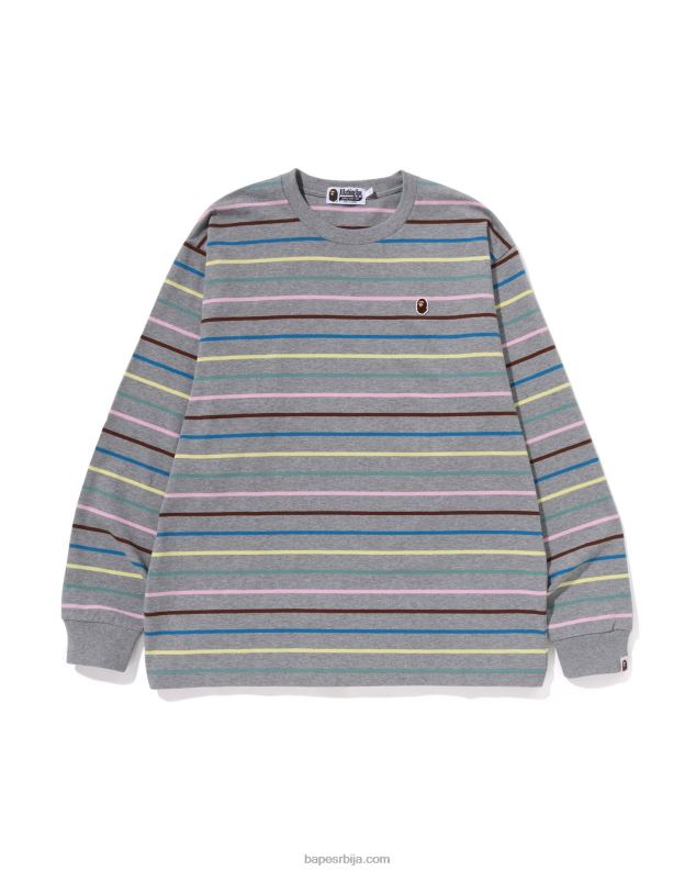 сива мушкарци A Bathing Ape мајица опуштеног кроја у облику обруча J4280289