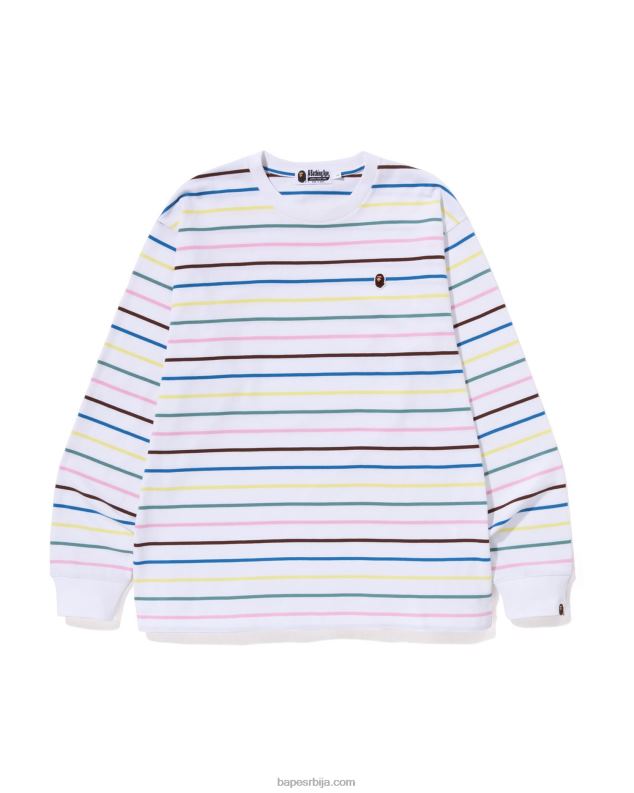 бео мушкарци A Bathing Ape мајица опуштеног кроја у облику обруча J4280290