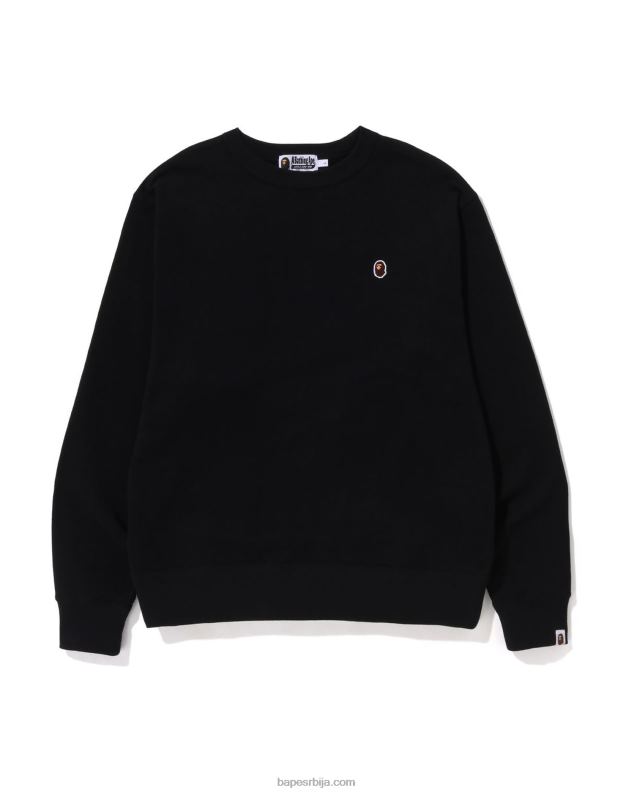 црн мушкарци A Bathing Ape глава у једној тачки опуштеног кроја изрез J4280305