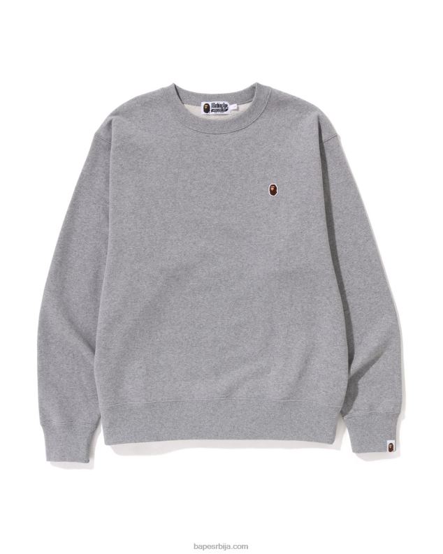 сива мушкарци A Bathing Ape глава у једној тачки опуштеног кроја изрез J4280308