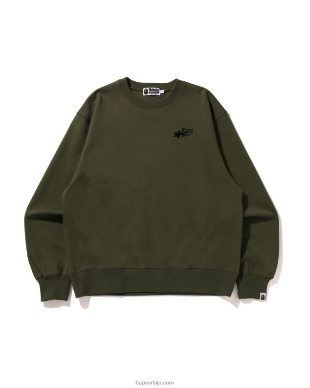 Војничко зелена мушкарци A Bathing Ape лого опуштеног кроја J4280325