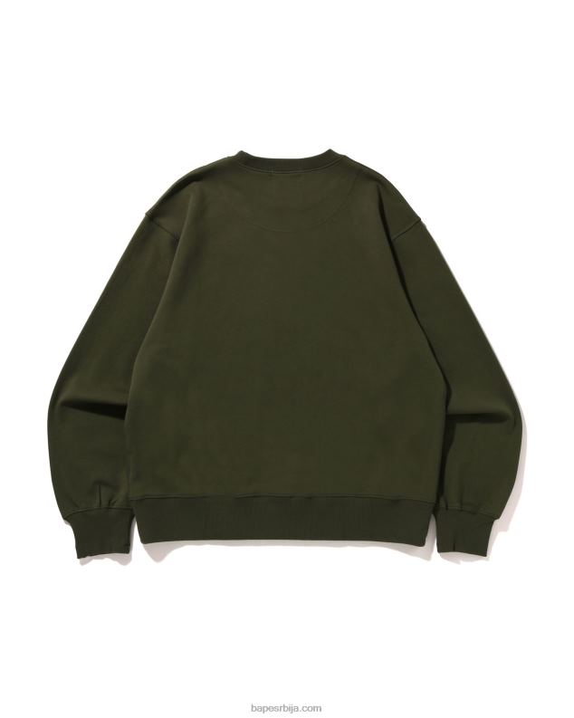 Војничко зелена мушкарци A Bathing Ape лого опуштеног кроја J4280325