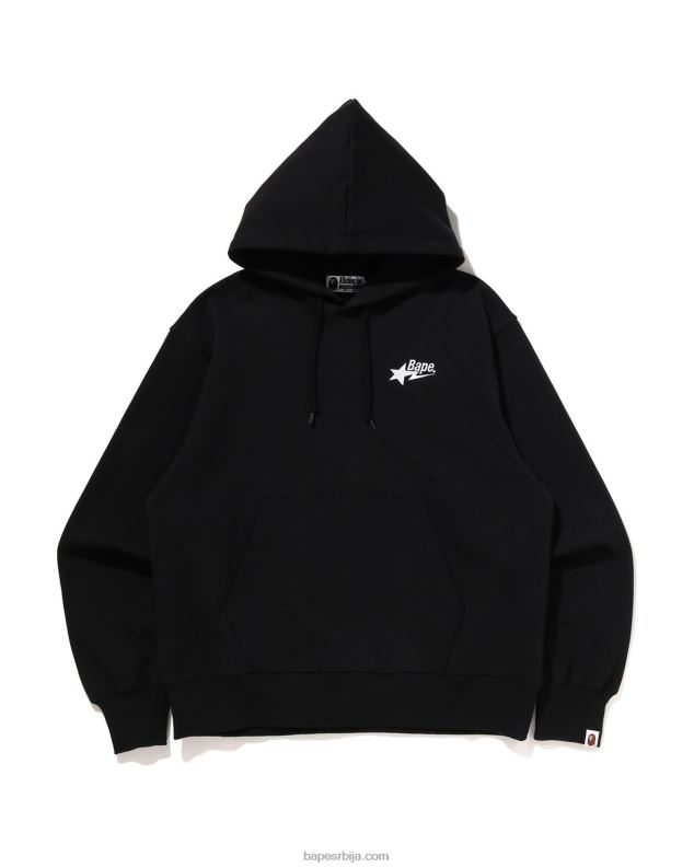црн мушкарци A Bathing Ape пуловер с капуљачом с логотипом опуштеног кроја J4280333